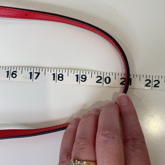 Michael Kors Crossbody Camera‎ Bag Leather Bright Red Gold Chain - Picture 15 of 16